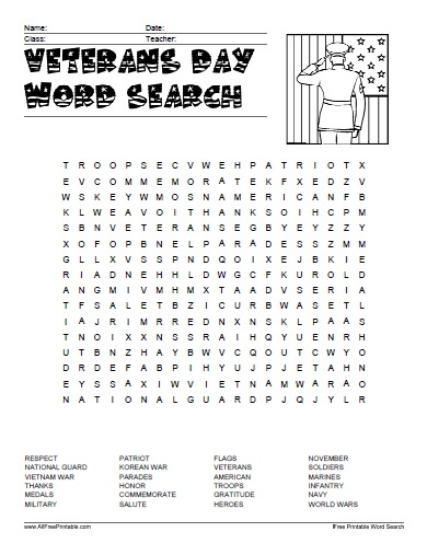 Free Printable Veterans Day Worksheets Printable Worksheets