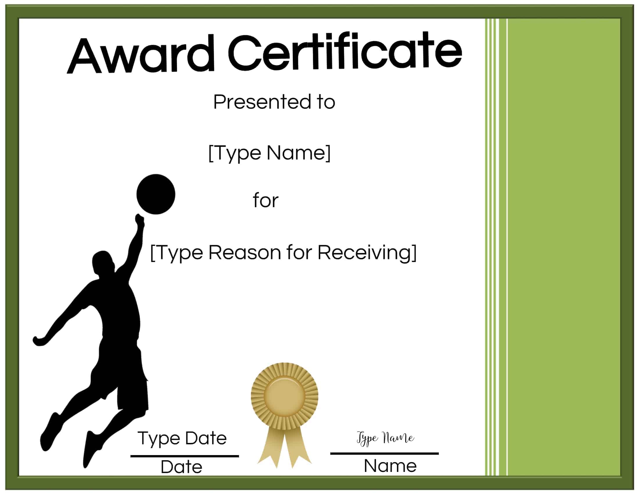 Free Printable Volleyball Certificate Template Printable Templates