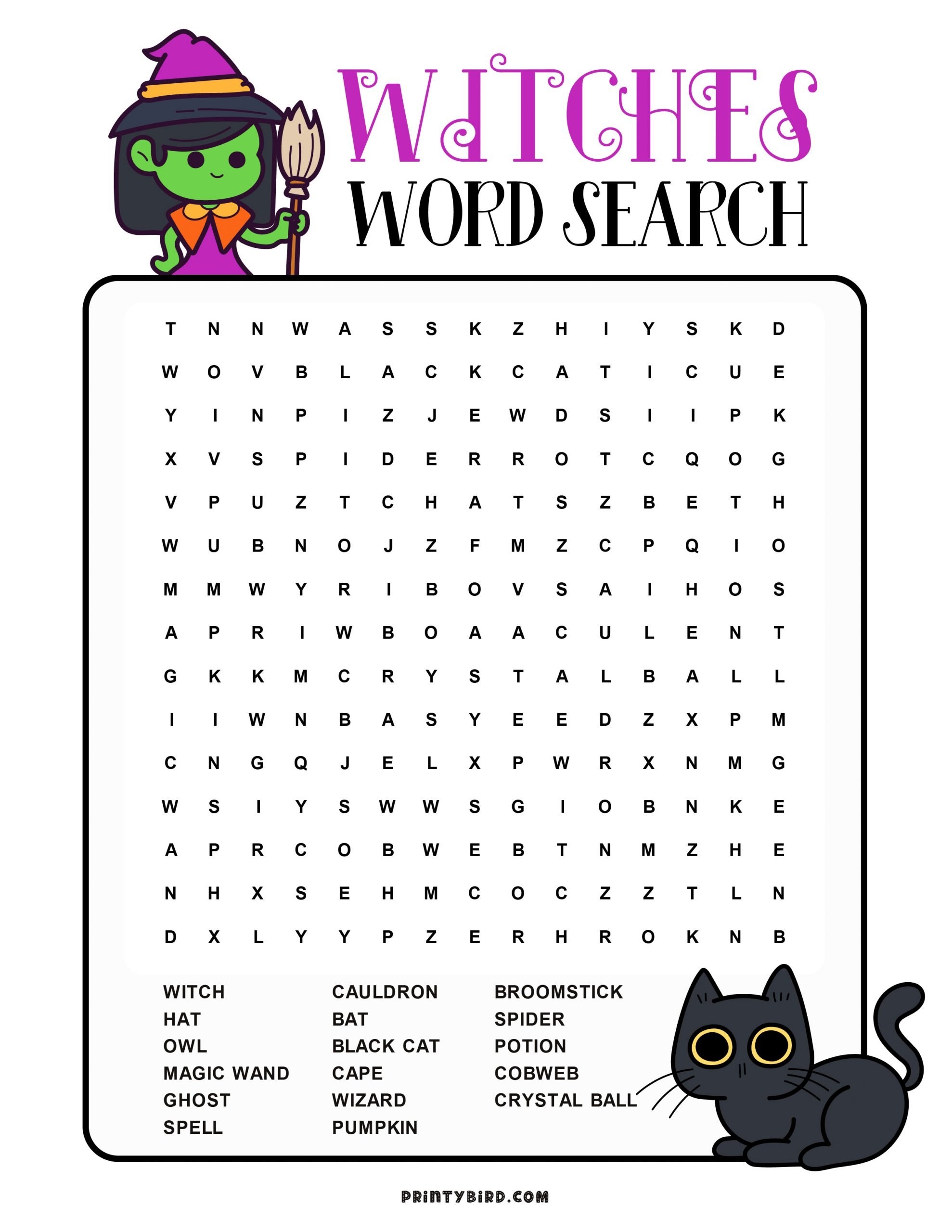 Free Printable Witch Coloring Pages Printable Word Searches The Best 