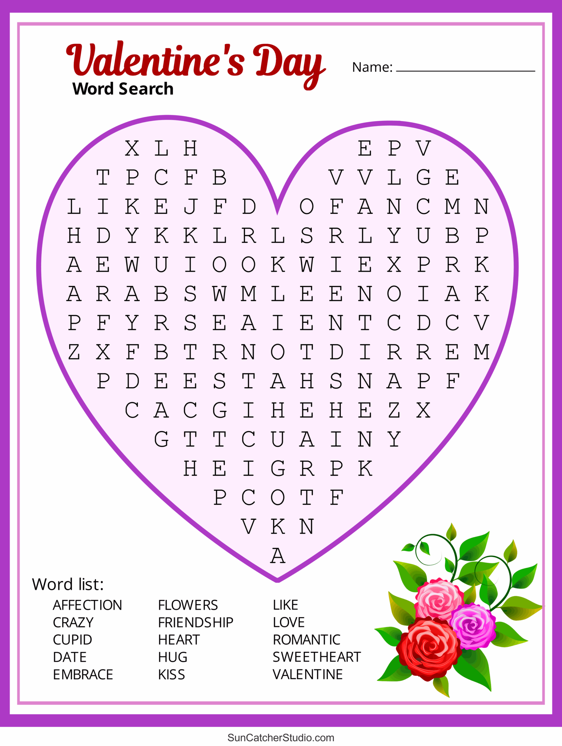 Free Printable Word Searches Valentines Download Free Printable Word