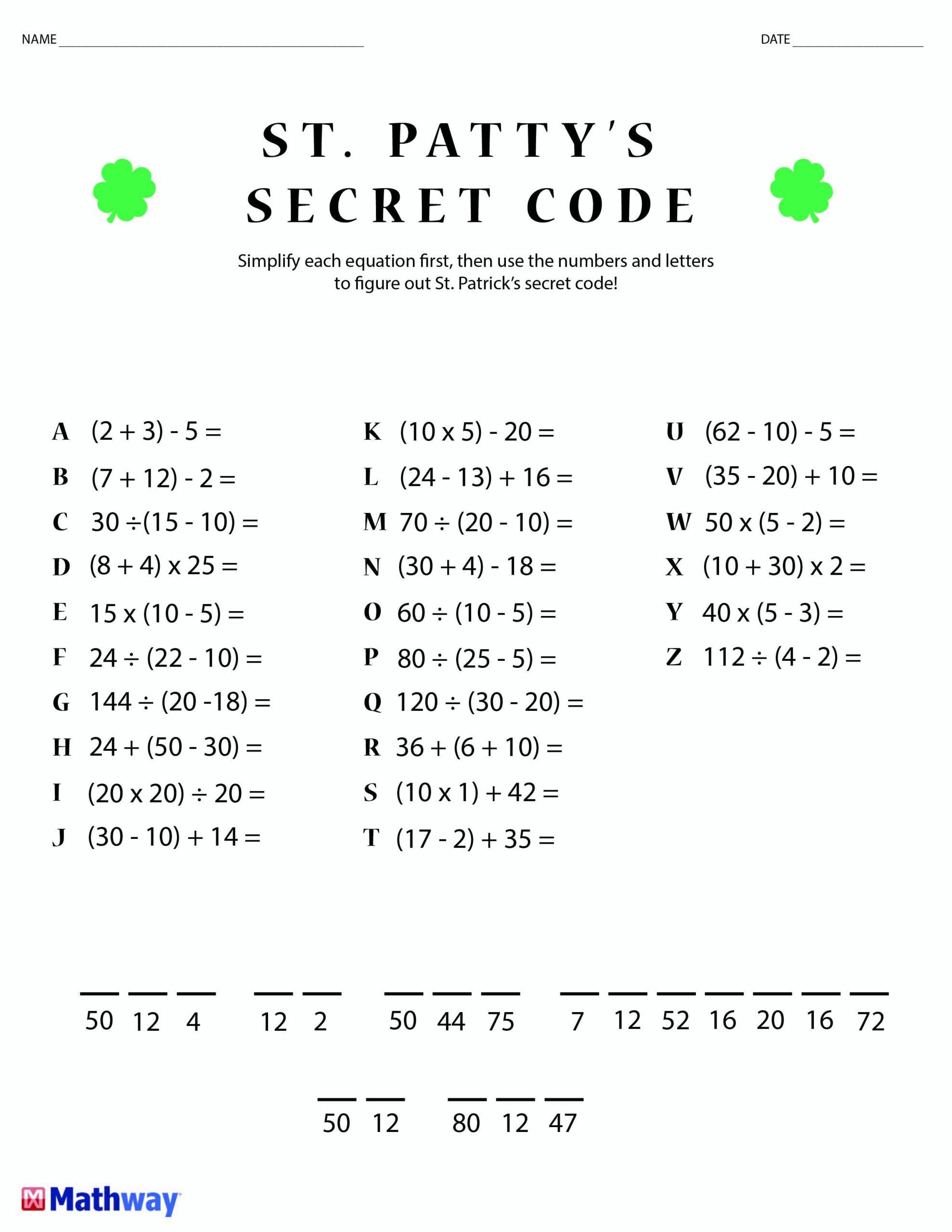 free printable crack the code games for kids
