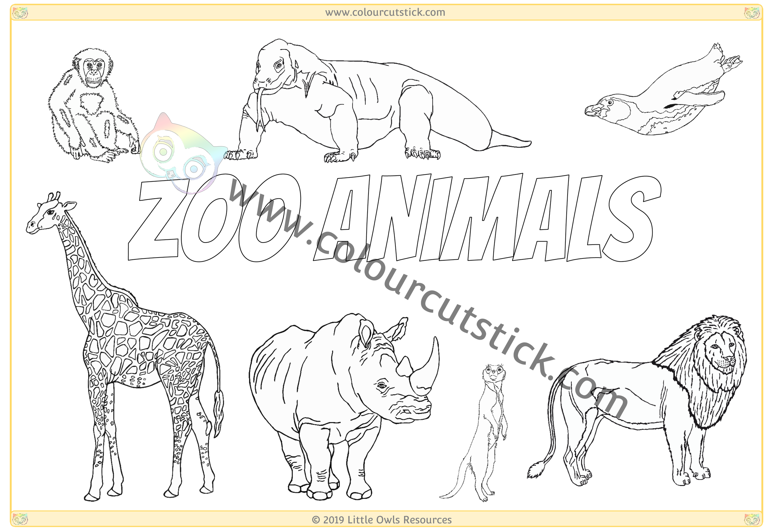 zoo animals pictures printable