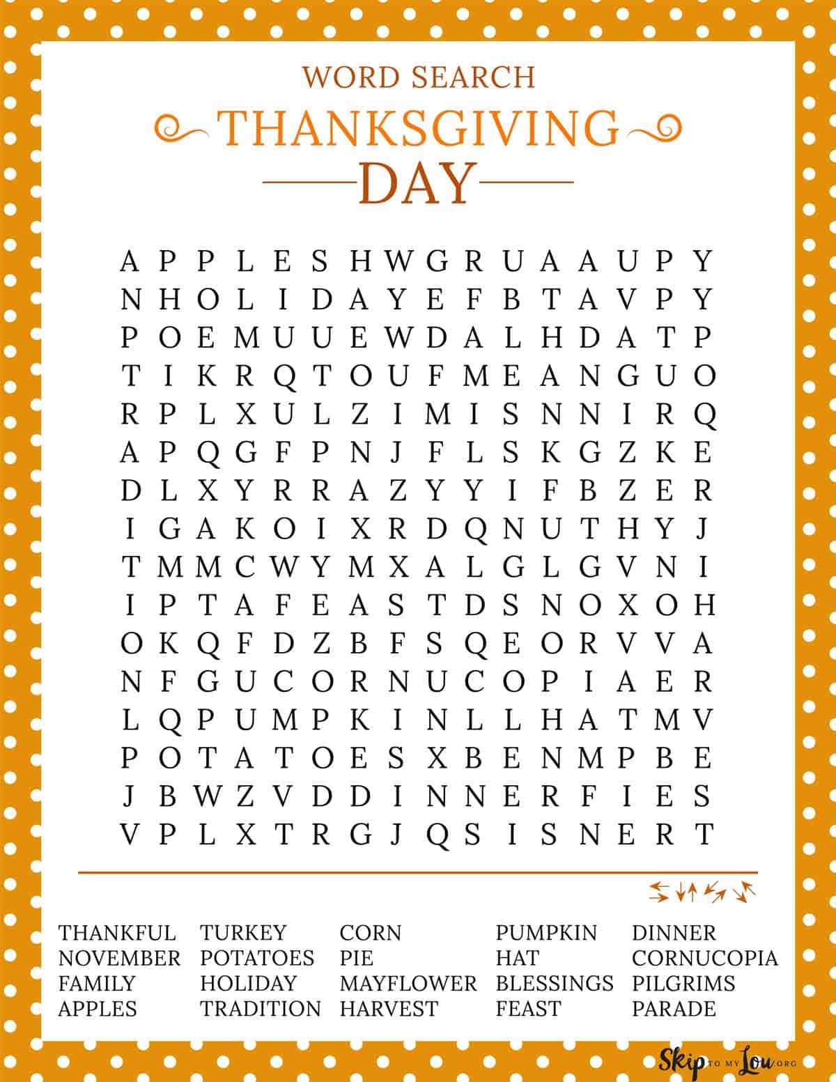 thanksgiving activities free printables