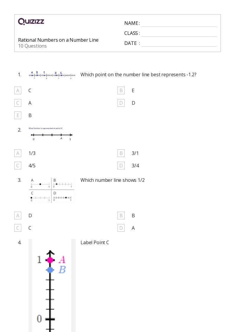 Free Rational Numbers Number Line Worksheet Download Free Rational 