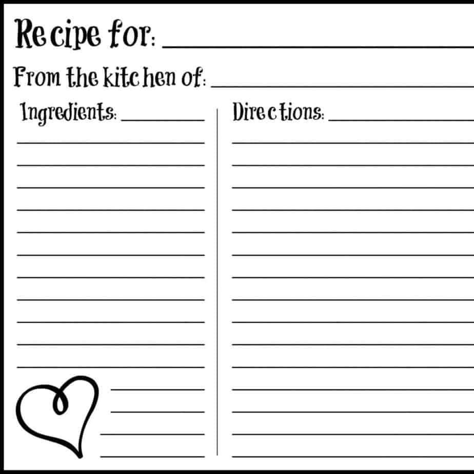 Free Recipe Card Templates For Microsoft Word Cardtemplate my id