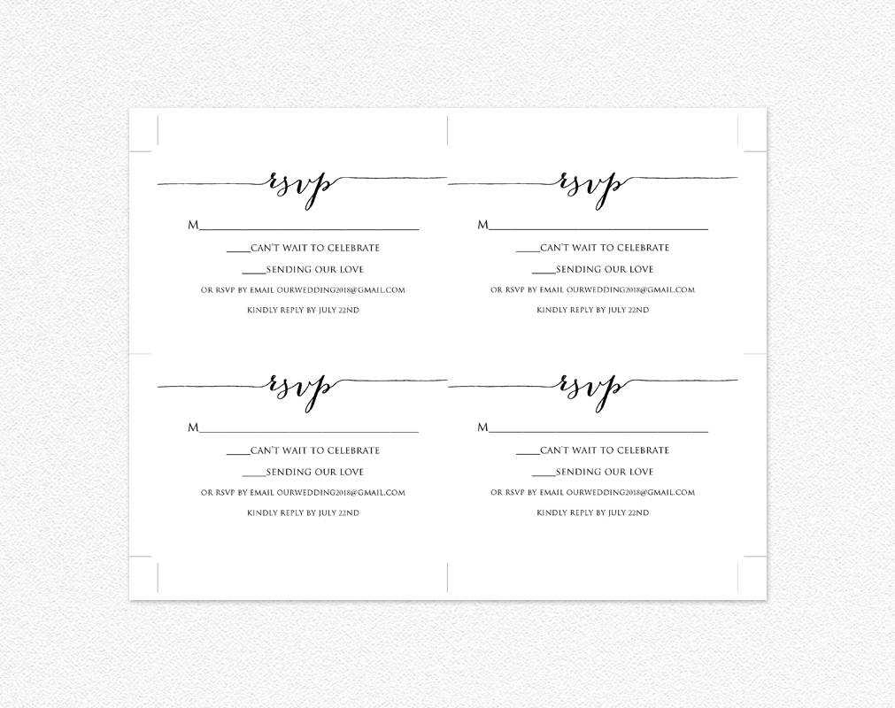 free printable wedding rsvp card templates