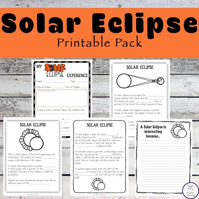 solar eclipse activities for elementary students printable