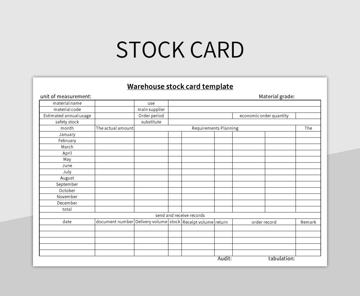 Free Stock Card Template Templates For Google Sheets And Microsoft 