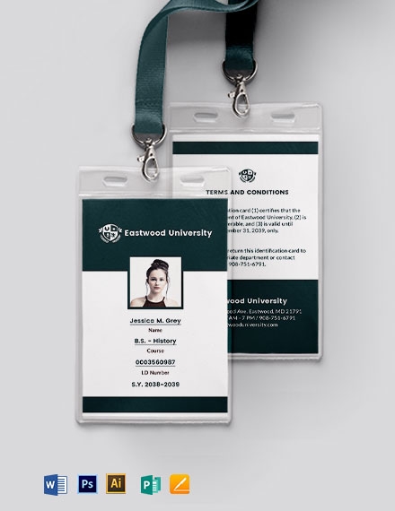 FREE Student Id Card Template Download In Word Google Docs 
