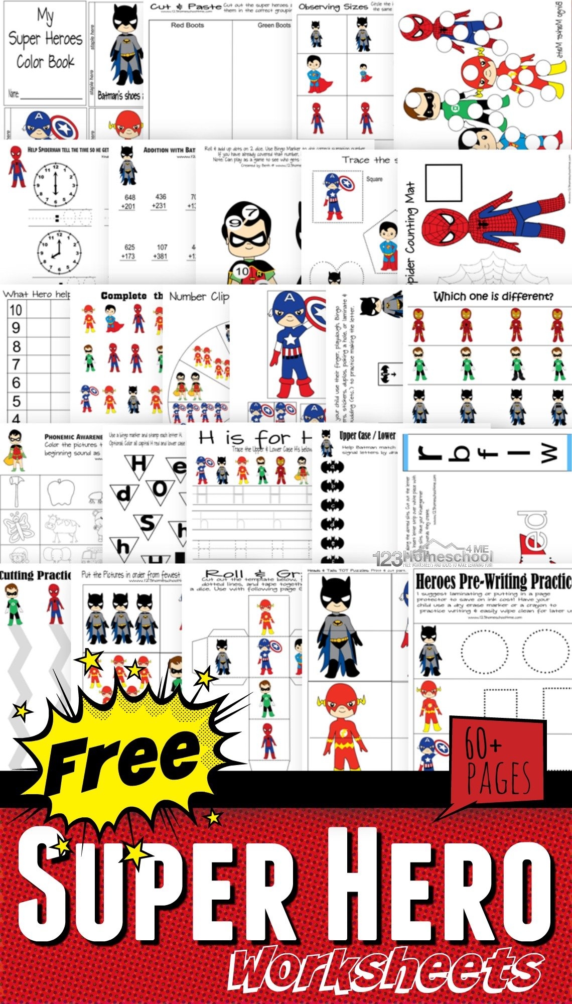 FREE Superhero Worksheets