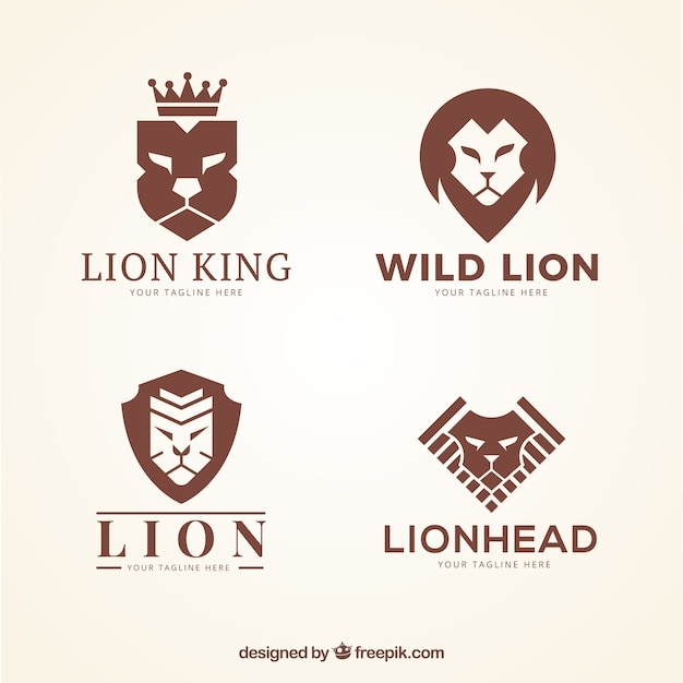 Free Vector Lion Logos Brown Color