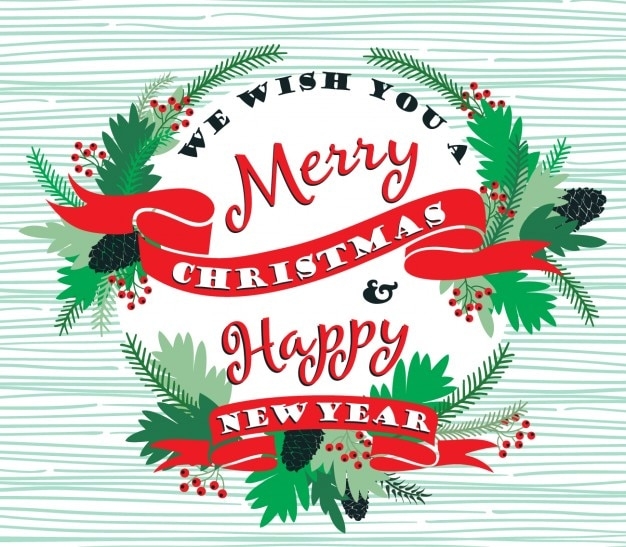 Free Vector Merry Christmas And Happy New Year Card