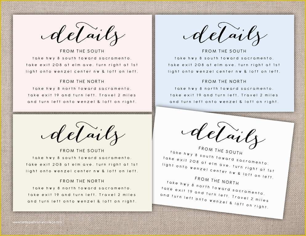 Free Wedding Accommodation Card Template Of Details Printable Card 