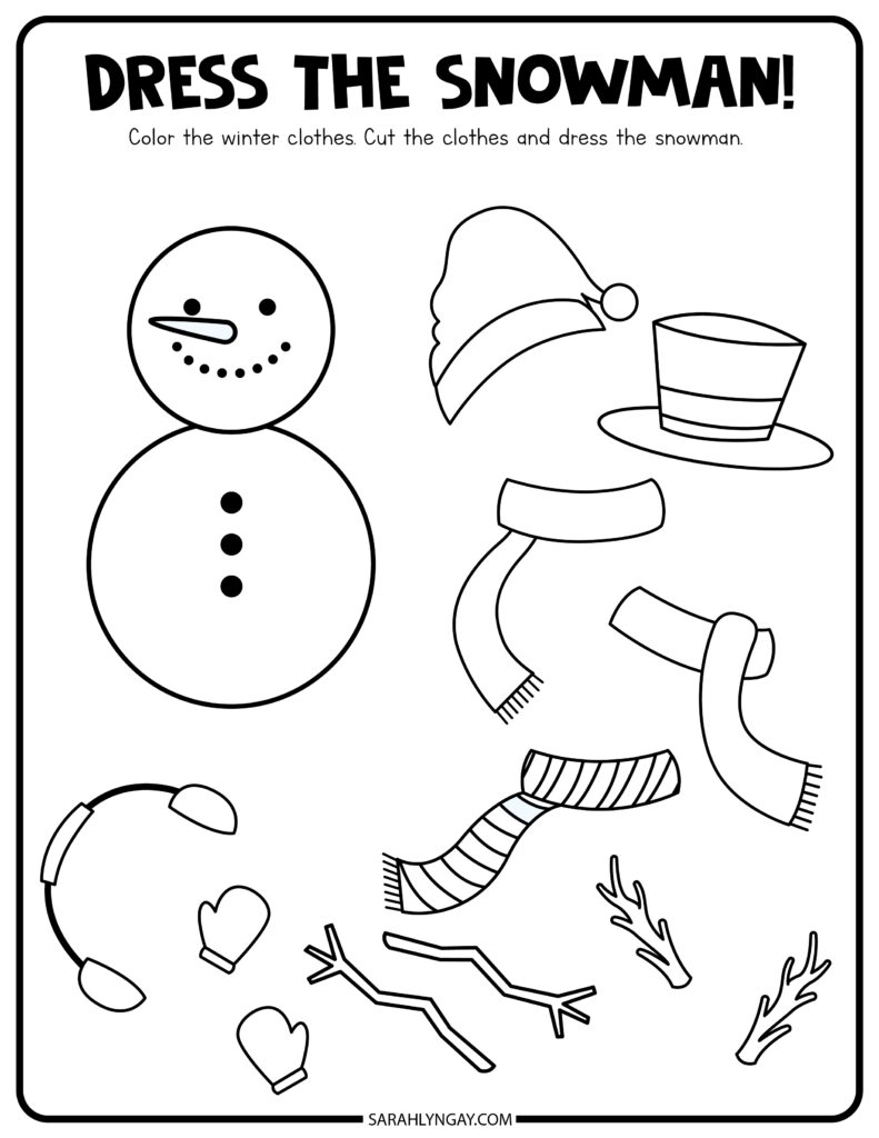 winter activity sheets printable