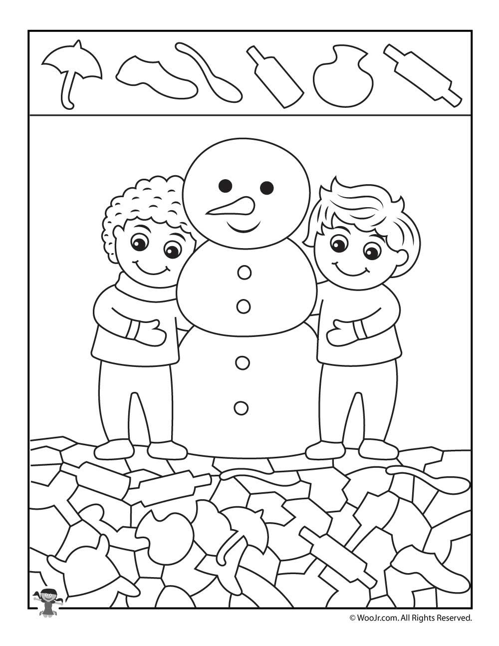 free winter hidden pictures printables