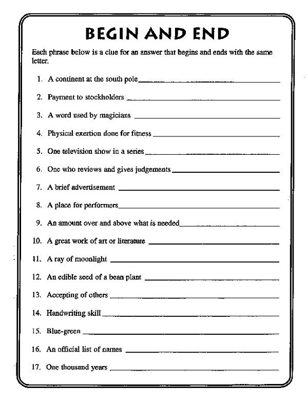 free printable brain games for elderly