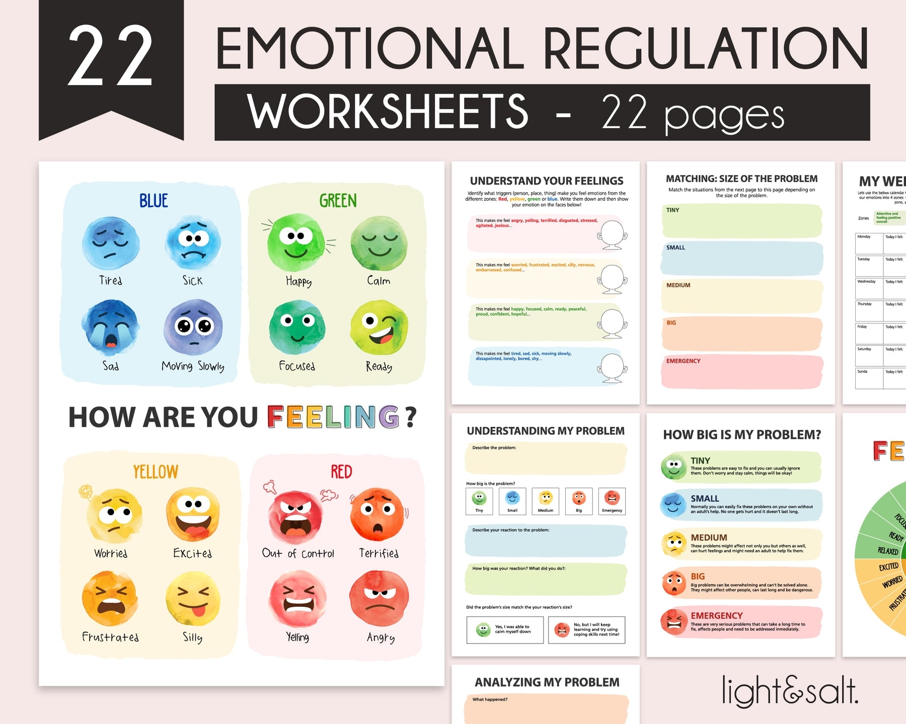 activities printable zones of regulation worksheets free