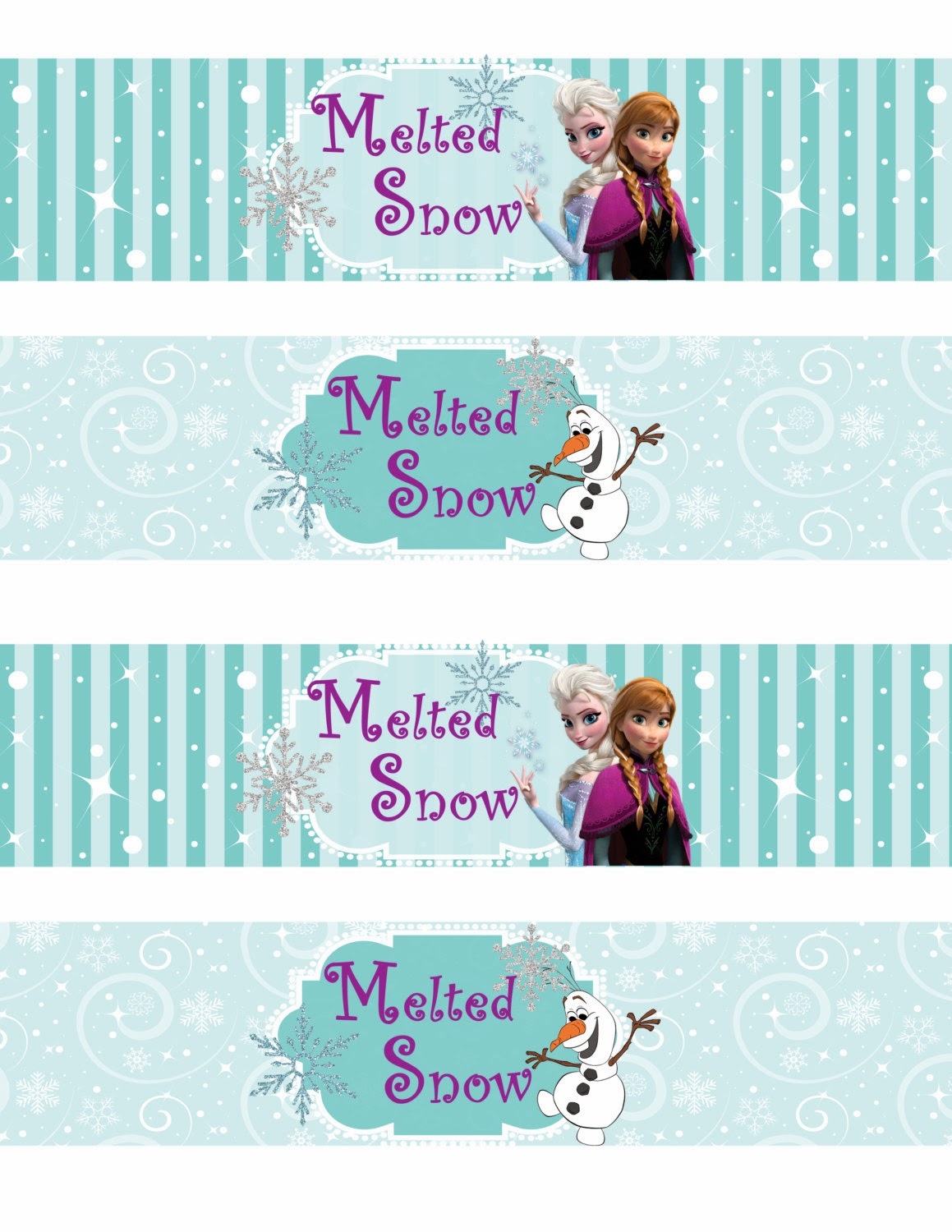 Frozen Labels Printable