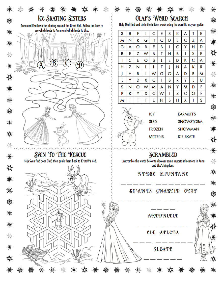 Frozen Worksheets Printable Learning Printable