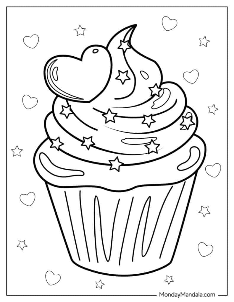 Fun And Creative Printable Cupcake Coloring Pages For Kids