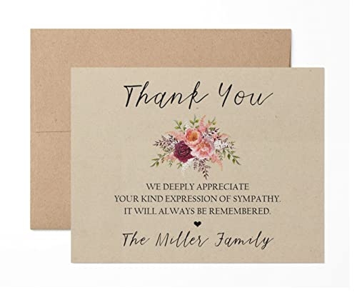 Funeral Thank You Card Template Printable Thank You Notes 40 OFF