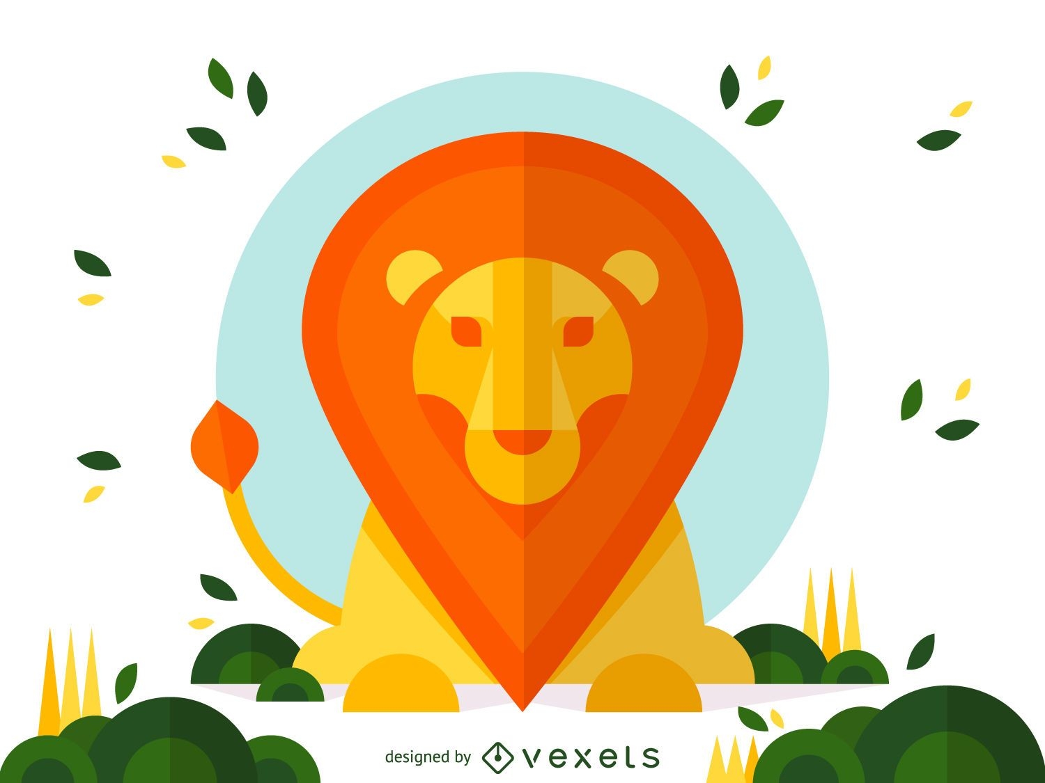 Geometric Lion Illustration Design Vector Download