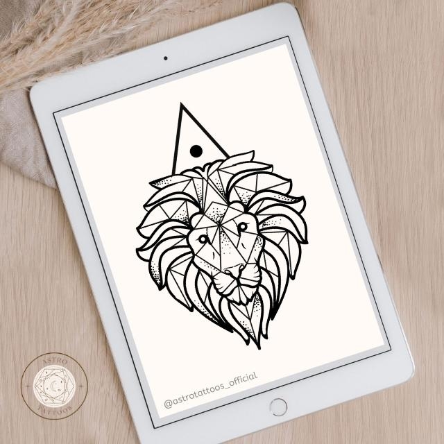 Geometric Lion Leo Tattoo Design Astro Tattoos