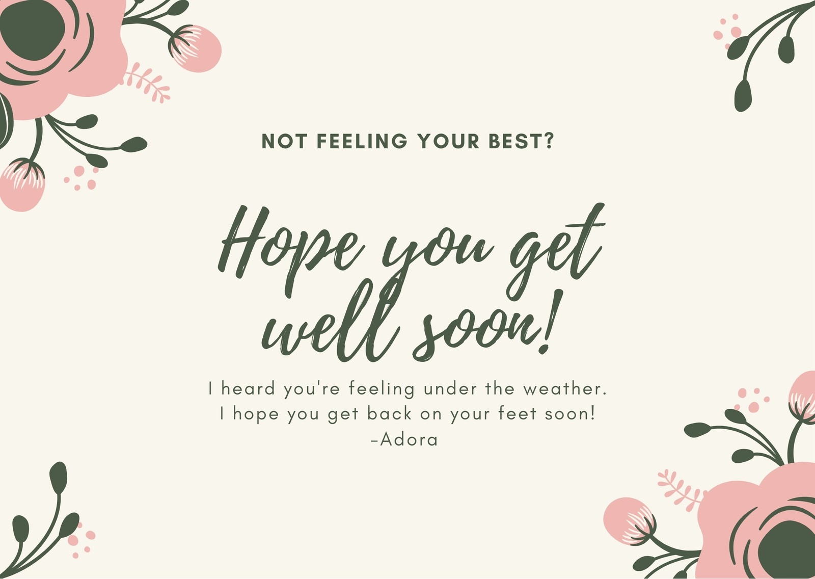 Get Well Soon Card Template Cardtemplate my id