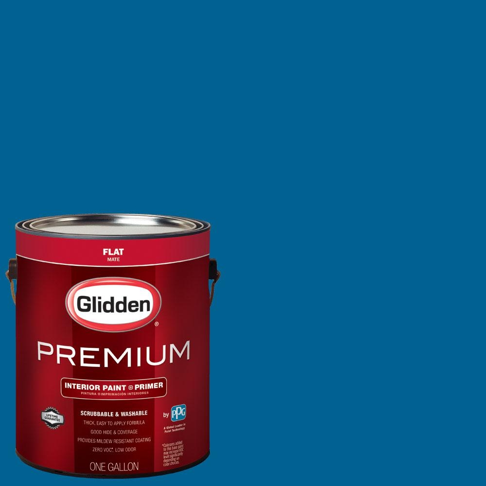 Glidden Premium 1 Gal NFL 027A Detroit Lions Blue Flat Interior Paint 