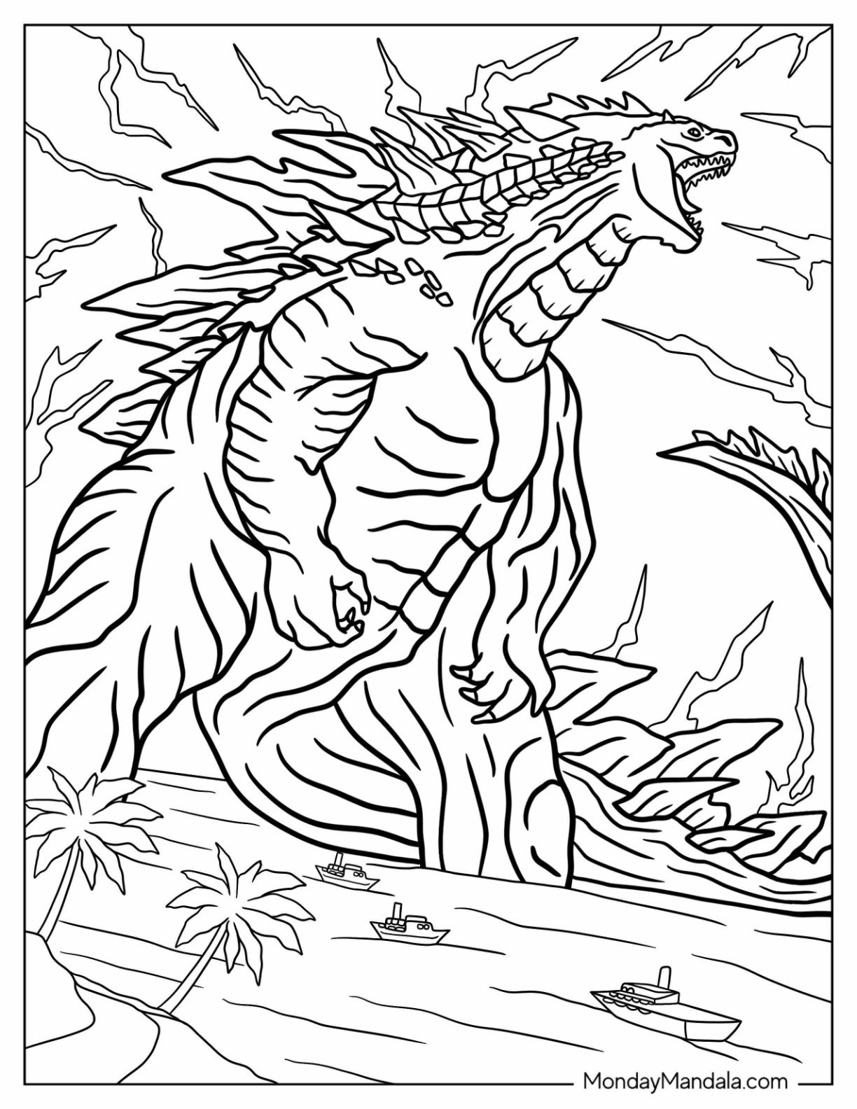 Godzilla 2024 Coloring Pages Printable Doti Michell