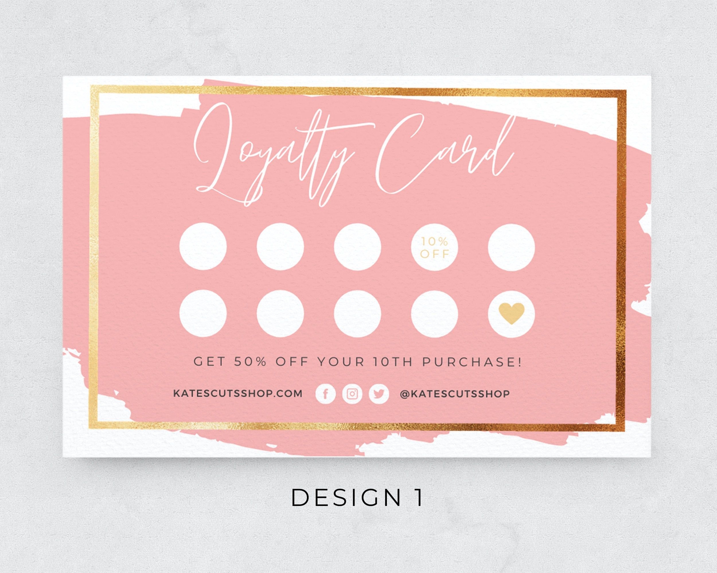 Gold Loyalty Card Template Editable Rewards Card Minimalist Loyalty