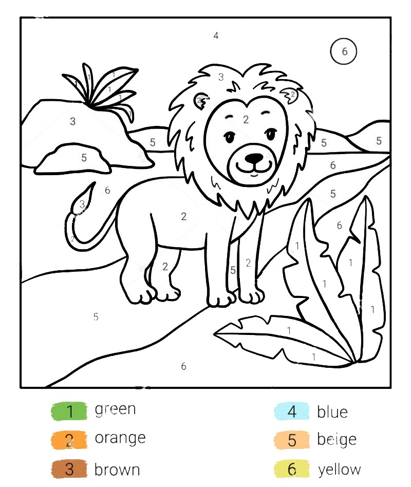 Good Lion Color By Number Download Print Now