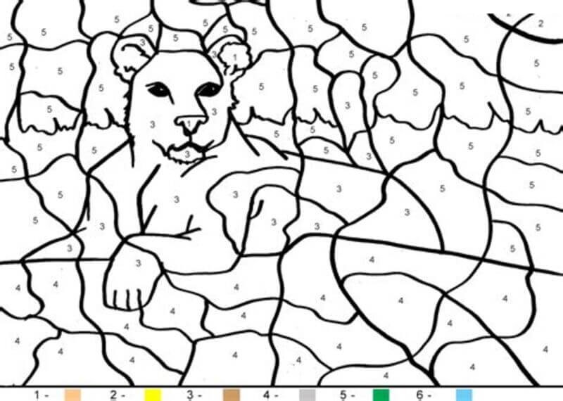 Good Lion Color By Number Download Print Now 