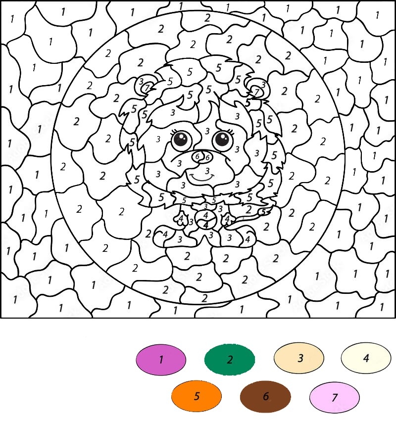 color by number lion