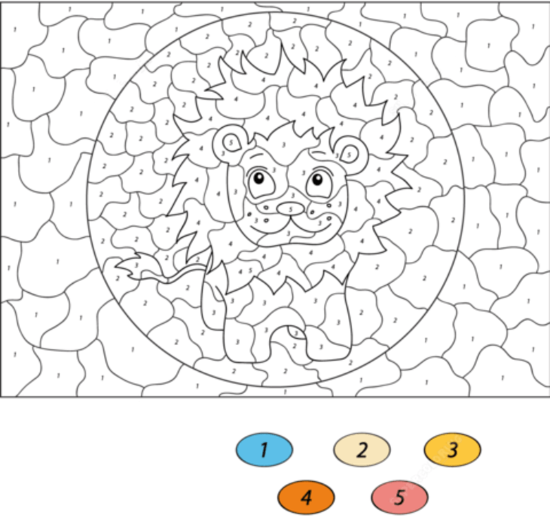 Good Lion Color By Number Download Print Now 