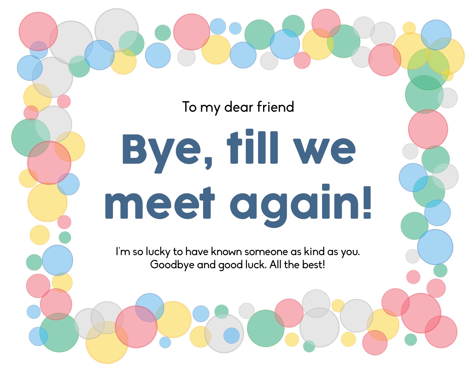 Goodbye Card Template Sarseh