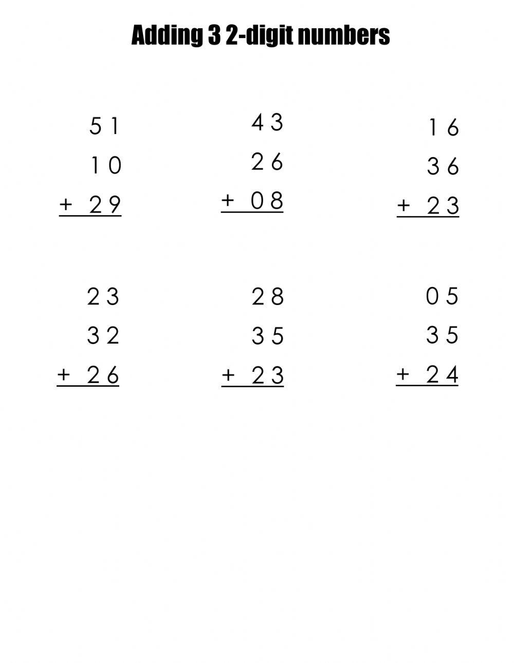 Grade 1 Math Worksheet Add 3 Single digit Numbers K5 Learning 