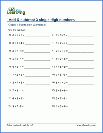 add and subtract 3 digit numbers worksheet