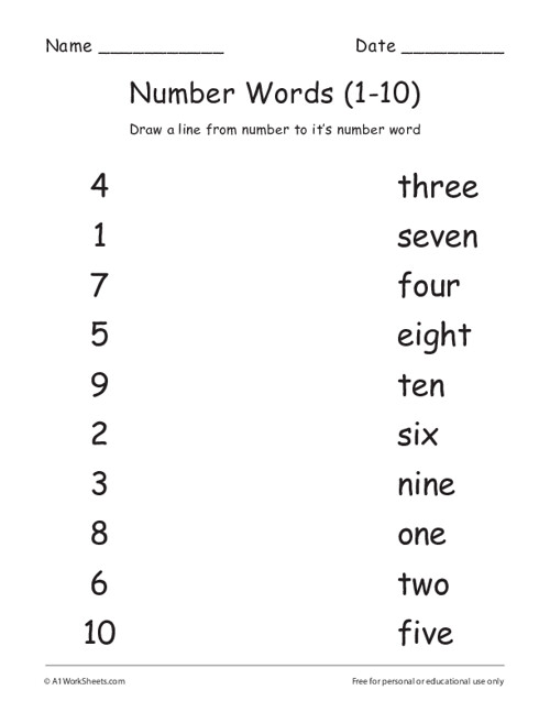 6-digit numbers in words worksheet