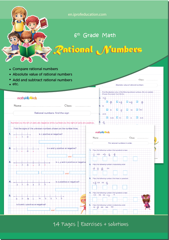 rational numbers worksheet grade 6