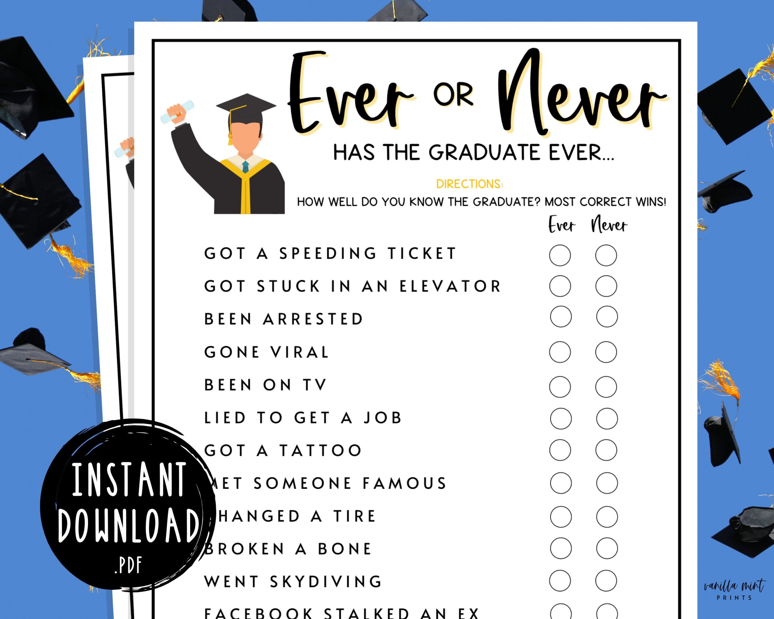 Graduation Games Printable