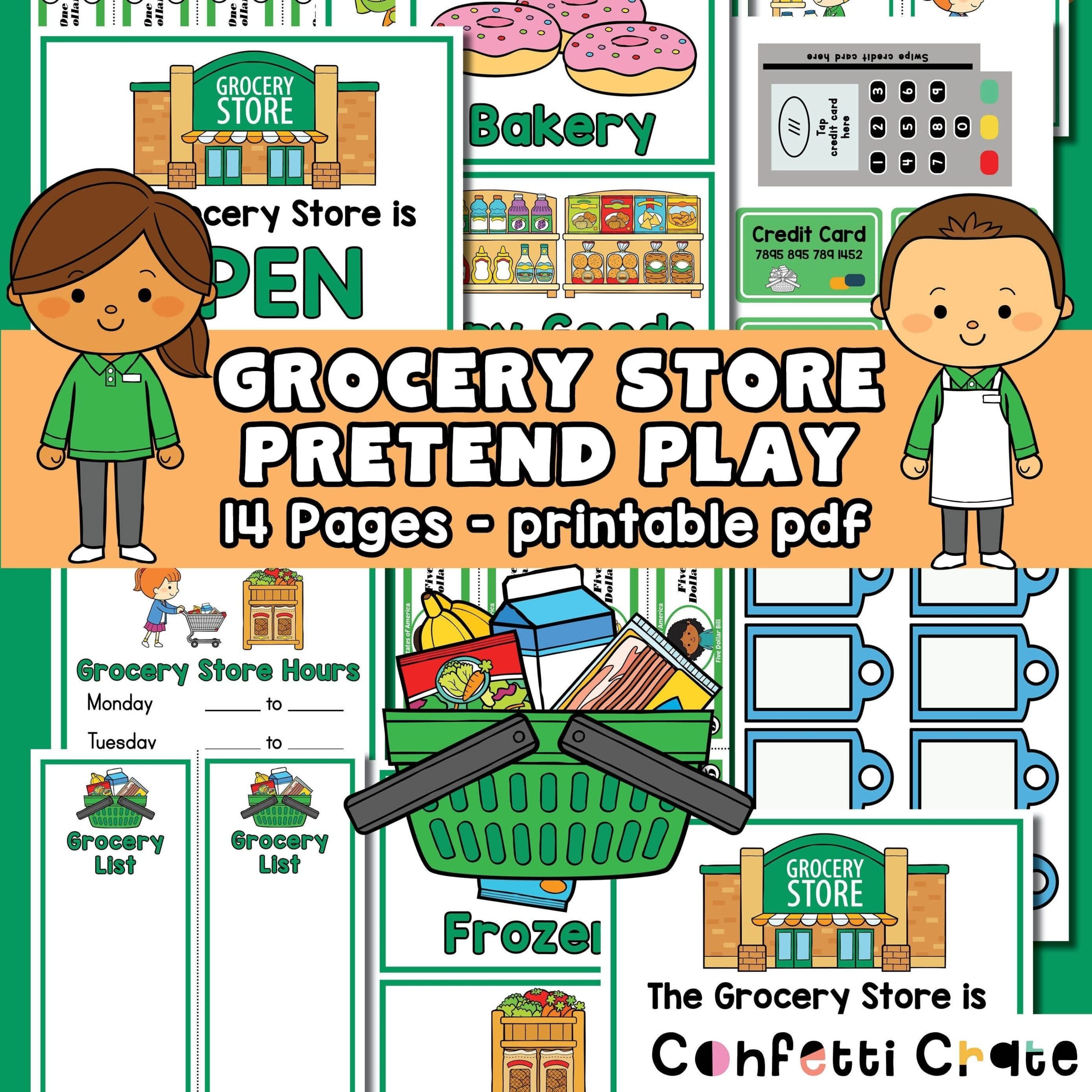 Grocery Store Pretend Play Printables Grocery Store Dramatic Play 