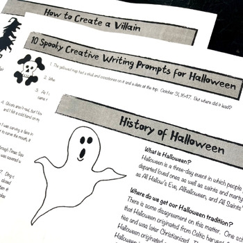 Halloween Activity Bundle For Middle School English Language Arts