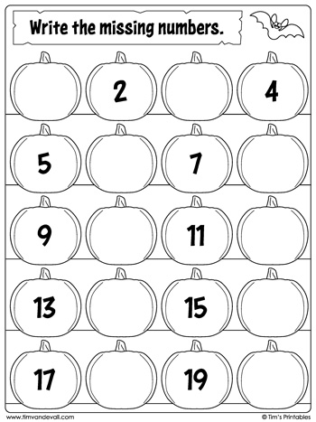 worksheet numbers 1-10