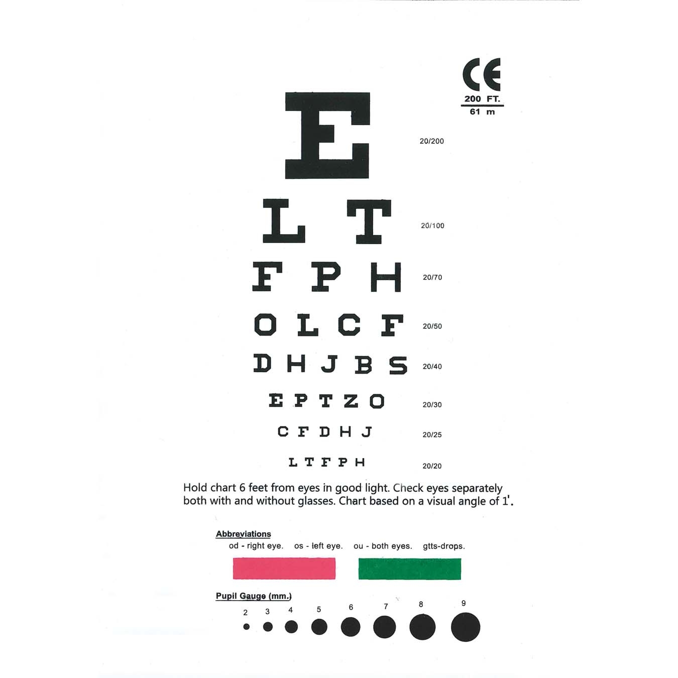 Hand Held Eye Chart Printable Eye Chart Printable