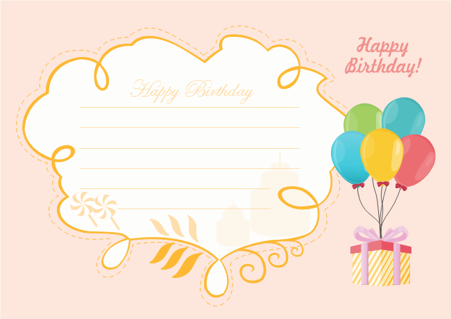 birthday card printable template word