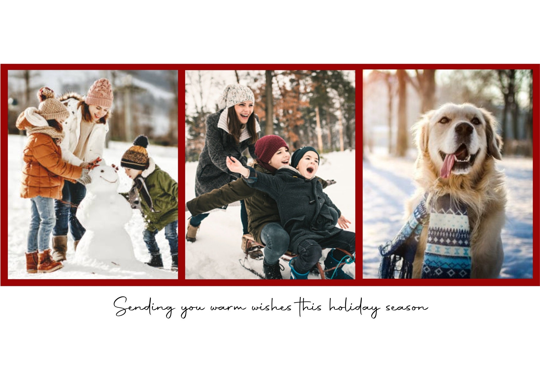 happy holidays card template printable