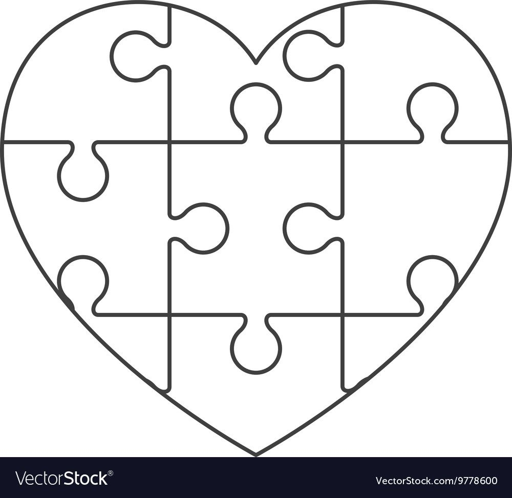 Heart Puzzle Piece Template