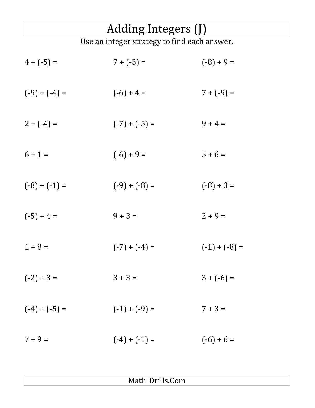 Help Students Understand Negative Numbersusing This Handy Fill 