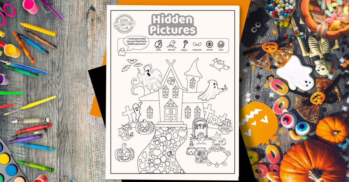 Hidden Pictures Coloring Pages Printable Halloween Infoupdate